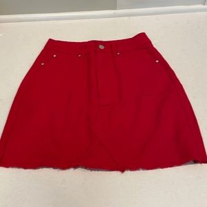 Bundle me! Boohoo lightweight red denim mini skirt